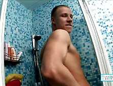 Hawt Athletic Male Jordan V Wanks His Wet Knob After Shower!
