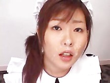 Japanese Legal Age Teenager Maid Receives Flawless Bukkake