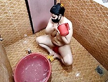 Pakistani Bigass Stepmom In Shower And Help From Stepson