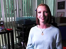 Cutie red haired hand job bimbo Katie Kiss takes a magic wand