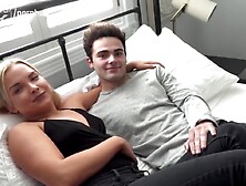 University Stud Has His Chance At First Time Porn Star Slutty Blonde Beauty!