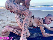 Fucking & Fisting My Wifes Best Friend At Public Nude Beach While People Watch From Afar!