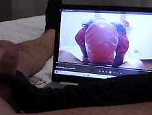 Tugjob in gloves, during the time that i'm watching one of my wife episodes, with spunk fountain