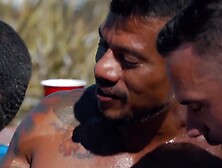 Malenoir. Com - Interracial Foursome Goes Wild Fucking In Outdoor Hot Tub