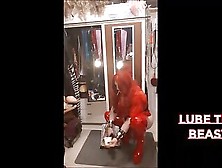 Red Satin Smoking Tranny Whore