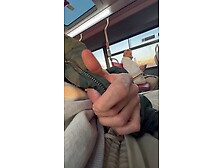 Bus risky cumshot (almost caught)