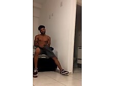 Hot Black Guy Jerking Off His Load Of Cum On Camera