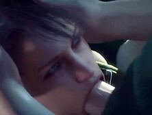 Busty female spaceship engineer satisfies her shipmate with a cocksucking and a POV pussy fucking