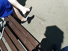 Amateur Girl Gets Filmed Dangling Her Flat Shoes In Public