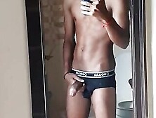 Indian Twink Makes Selfie At Mirror