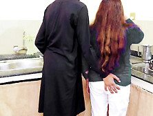 Step mother boned in kitchen