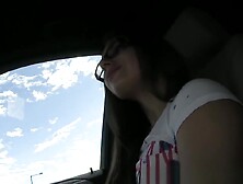 Jenny college teen in glasses fucked in a car (18+)