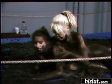 Bombshells Wrestling In The Muddy Ring