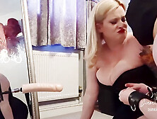 Humiliated cuck gets to play with a fuck doll while Diana Von Rigg takes control