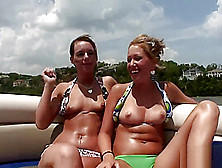 Babes Show Their Wares On A Boat