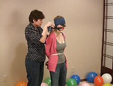 Blonde Getting Blindfolded And Gagged