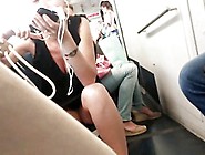 Hidden Cam Creep Upskirt On A Train