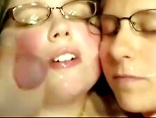 Blonde Mom And Daughter Sharing Cock