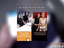 Threesome with hot wife and her horny gf