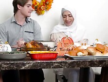 Arab Siren Audrey Royal Devours Thanksgiving Feast...  And A Hard Cock Or Two