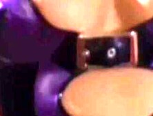 Busty BDSM Dominatrix Plays With Sub's Wet Pussy In Leather Gloves And Mask