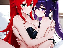 Rias Gremory and Akeno in an intimate moment full of passion – Adult version