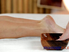 Sexy young lesbians have oily fun until intense climax (18+)