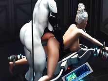 Sexy Super Busty Girl Gets Fucked By Futanari Sex Cyborg In The