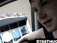 Str8Thugs. Com - Horny Thug Billy Jerking Off His Juicy Fuck Stick In The Car In Solo