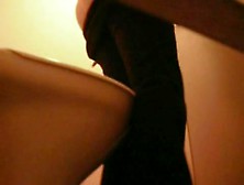 Fem Sitting On Toilet Spied In Voyeur Cam From Below