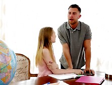 In front of her brutha