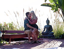 Sexy wife fucks stranger outside at swinger's resort Pt 2 - EroticaX