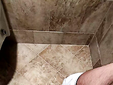 Jerking Off And Teasing Giant Mushroom Tipped Cock In The Public Bathroom