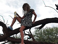 Cute ladyboy likes to strip naked in public and ride very hot trunk