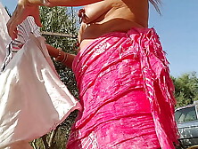 nippleringlover fine mom topless outdoors flashing pierced boobies & pierced twat extreme stretched nipple piercings