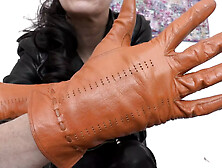 Demonstration of Short Leather Gloves and Gloves Sniffing POV,  Lady Victoria Valente