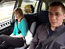 Playful European Passenger Gets Nicely Penetrated On The Backseat