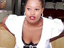 Black Teen's First Casting - Big Ass Babe Rides A Fat White Dick