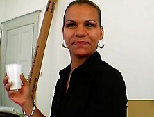 A German Secretary Gets Pounded By Three Hard Cocks