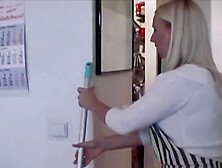 Busty blonde slut from Germany gets filled in POV by a big black cock