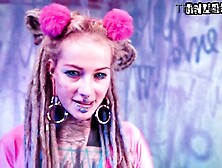 Tattoo Cutie Solo Double Penetration with Toys - ANAL Mastrubation - ATM,  alternative,  goth,  double penetration