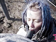 Tattoo Lovers caught while sleazy ASS-SEX public sex on a ruine