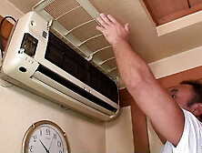 Japanese Mature Wife give a Fuck to the ugly Worker when her husband is at work in Uncensored JAV Roleplay