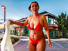 Pussy close up,  public outdoor