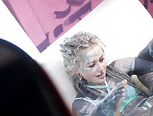 Behind the gigs with strenuously tattooed lean girl anuskatzz