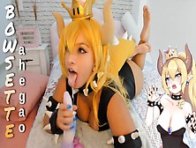 Attractive Bowsette Cosplay Chick Playing Hard With Her Sex Machine Ahegao And Bad Dragon Oral Sex