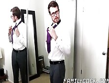 Stepdad With Glasses Makes His Stepson Bend Over For Him