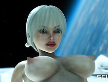 Scifi-X - Cyber Angel Dickgirl Fucks A Sexy Blonde In The Space Station