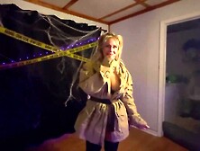 Halloween - large booty mother i'd like to fuck neighbour comes trick or treating and ends up riding my jock!