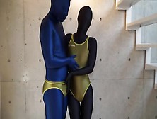 Zentai Girl Vibrating